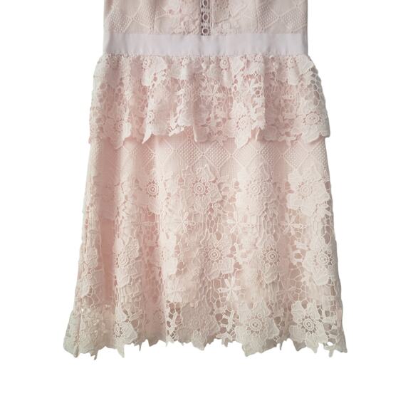 Ted Baker Dixa Guipure Lace Peplum Dress Light Pink Size 3 (US 8) - Picture 3 of 10